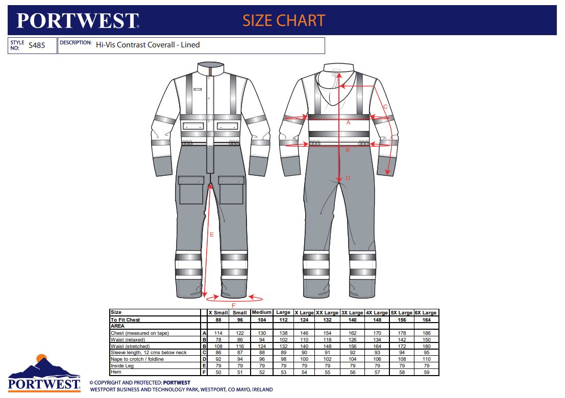 Portwest S485 HiVis Contrast Coverall Yellow/Navy Full Source